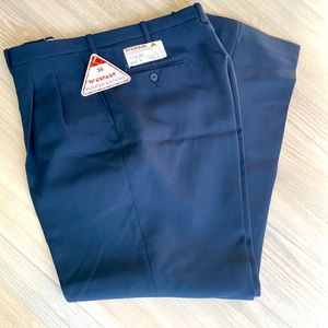 VTG NWT McGregor Men's Navy Blue Polyester Pants - 36 x 29.5 - Waist 36 Length M